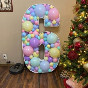 Forma de número 3D gigante para rellenar con globos decoración de cumpleaños