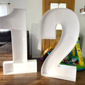 Forma de número 3D gigante para rellenar con globos decoración de cumpleaños