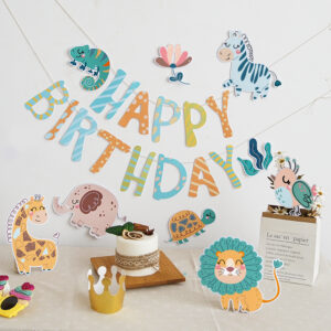 Set decoración para fiesta de cumpleaños animalitos de la jungla
