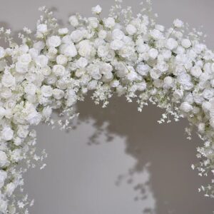 Arco de flores blancas fondo espectacular para bodas y eventos